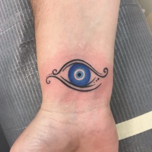 Nazar boncuk colorful tattoo