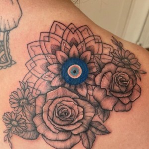 The classic Nazar symbol tattoo