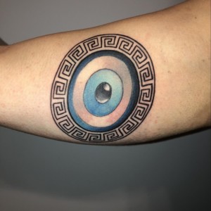 Nazar boncuk colorful tattoo