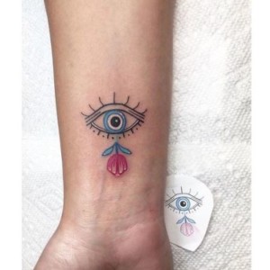 Nazar boncuk colorful tattoo