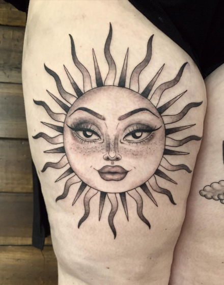 Sun with face