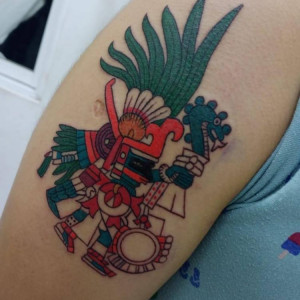 The god of the sun (aztec tattoo)