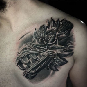 Feathered serpent Aztec symbol