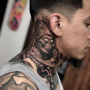 The neck Aztec tattoos