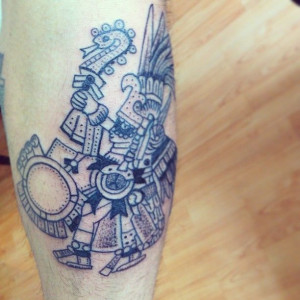 The god of the sun (aztec tattoo)