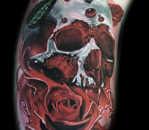 Rose and skull tattoo