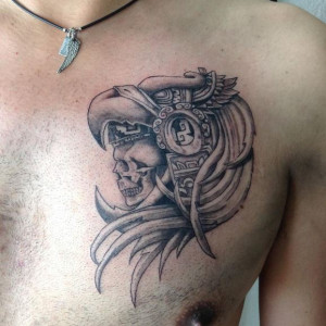 Skeleton Aztec tattoo