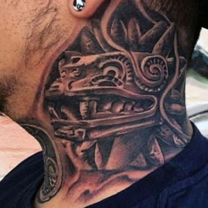 The neck Aztec tattoos