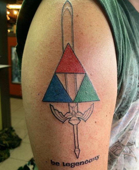 Sword with triangle tattoo design