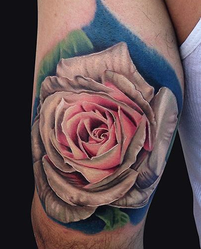 Realistic look of rose tattoos
