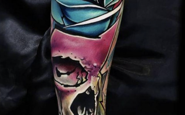 Colorful rose tattoo ideas