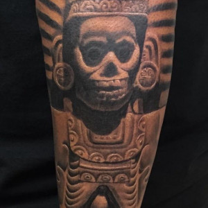 Aztec god of death tattoo