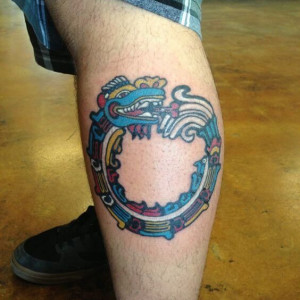 Feathered serpent Aztec symbol