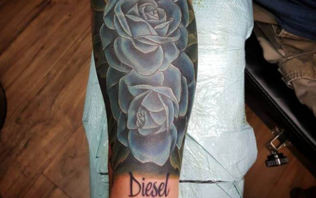 Colorful rose tattoo ideas