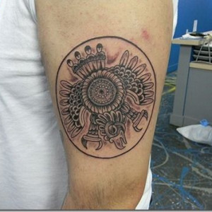 Eagle in Aztec tattoo