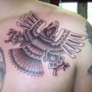 Eagle in Aztec tattoo