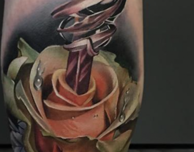 Realistic look of rose tattoos