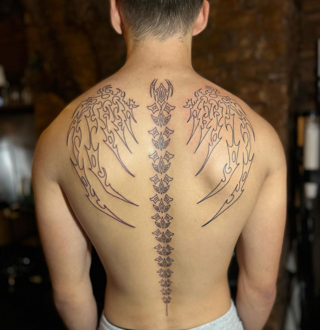 Full back tattoos