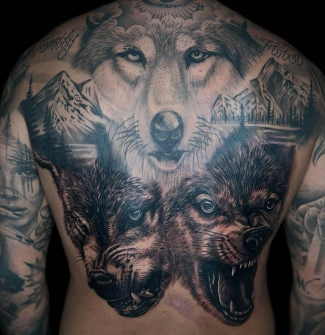 Full back tattoos