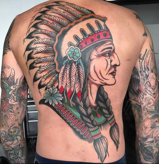 Full back tattoos