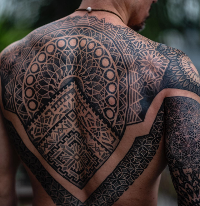 Full back tattoos