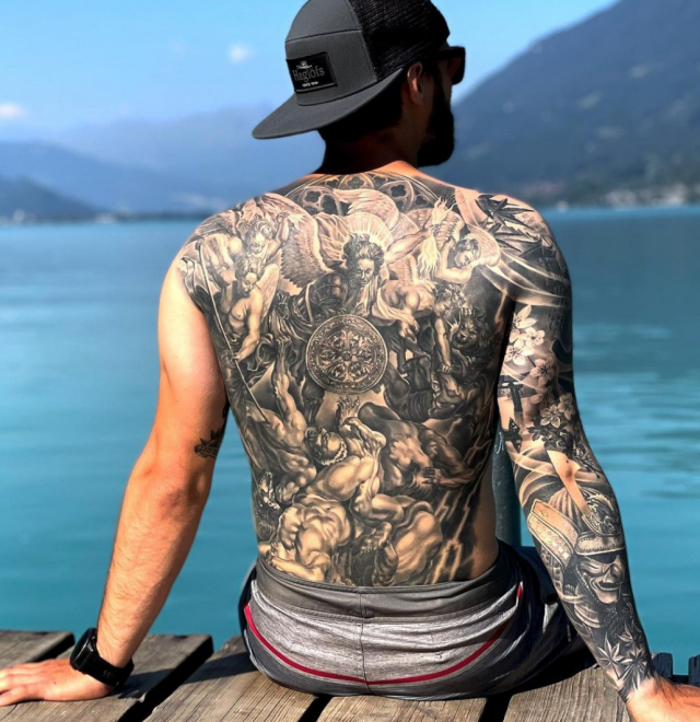 Full back tattoos