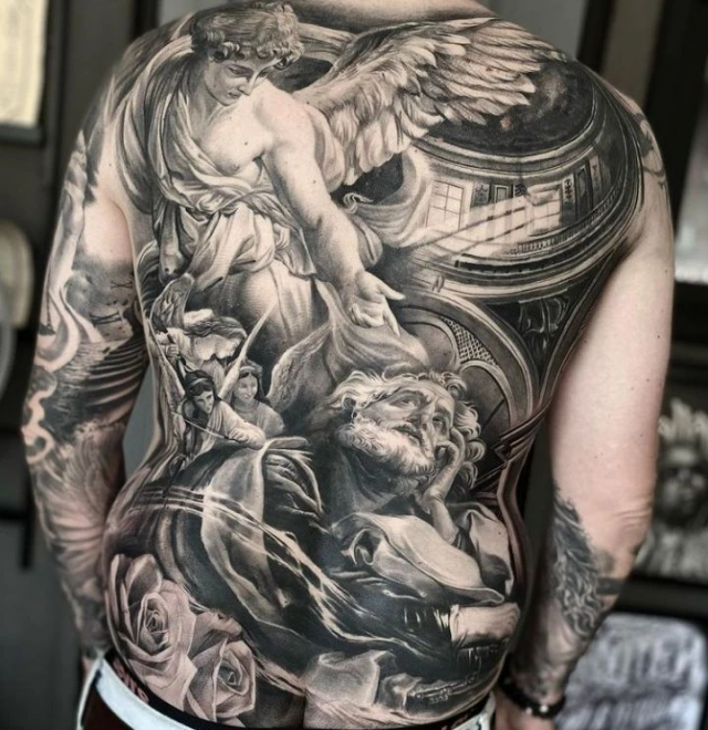 Full back tattoos