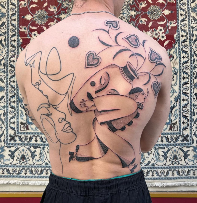 Full back tattoos
