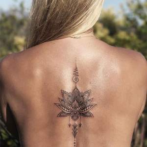 Lotus tattoo on the back