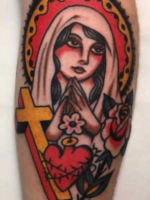 Traditional Catholic Mary tattoo