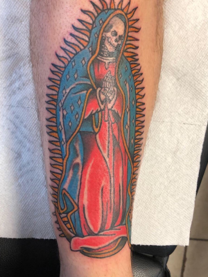Skeleton Catholic Mary Tattoo