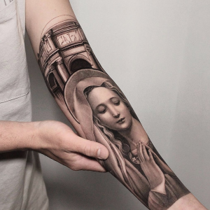 Realism Catholic Mary Tattoo