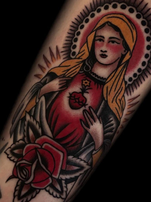 Traditional Catholic Mary tattoo