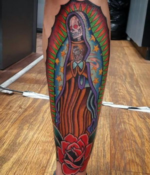 Sugar Skull Catholic Mary Tattoo