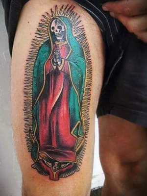 Skeleton Catholic Mary Tattoo