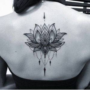 Lotus tattoo on the back