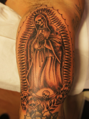 Skeleton Catholic Mary Tattoo