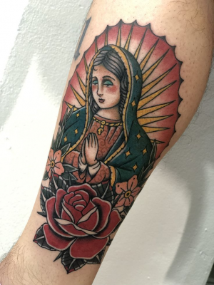 Traditional Catholic Mary tattoo