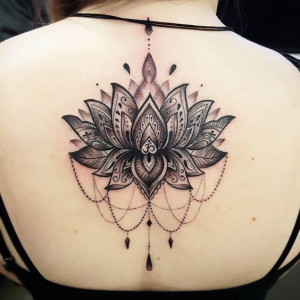 Lotus tattoo on the back
