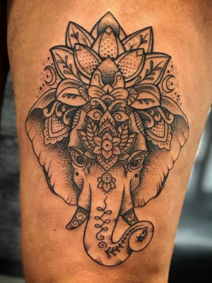 Elephant mandala tattoo