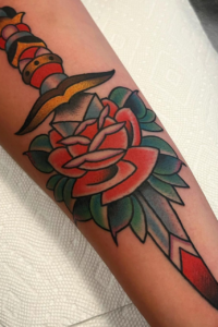 Dagger with rose