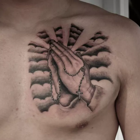 On the Chest or Stomach