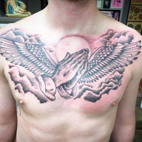 On the Chest or Stomach