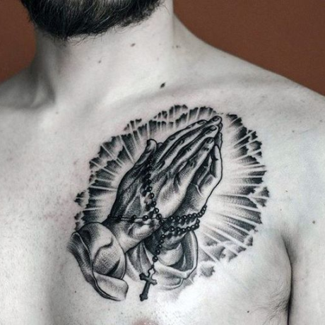 On the Chest or Stomach