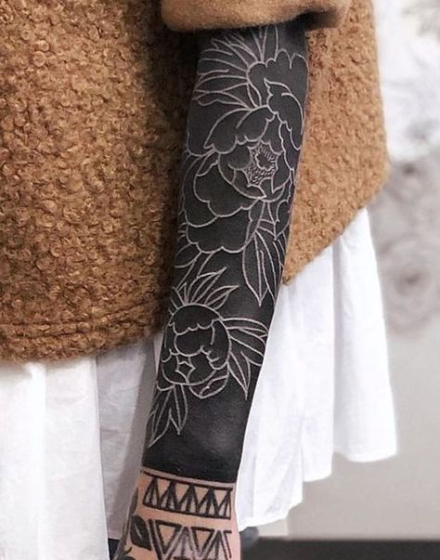 Blackout Tattoo White Ink