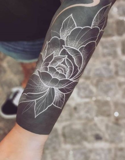 Blackout Tattoo White Ink