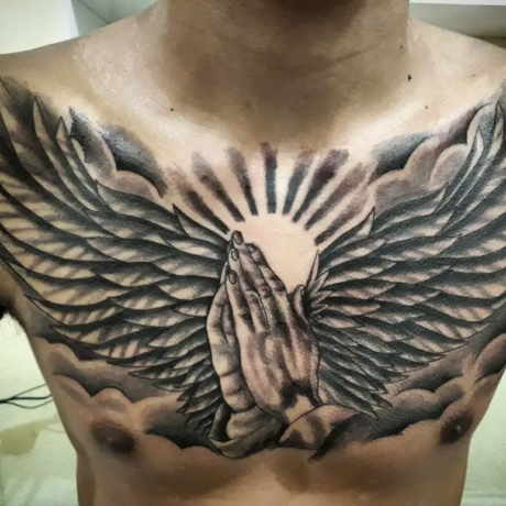 On the Chest or Stomach