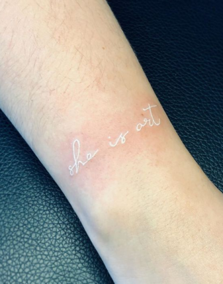 Writing in white ink looks very elegant and inconspicuous at the same time Writing in white ink looks very elegant and inconspicuous at the same time