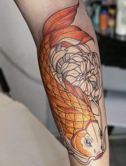 Chrysanthemum and Koi Fish