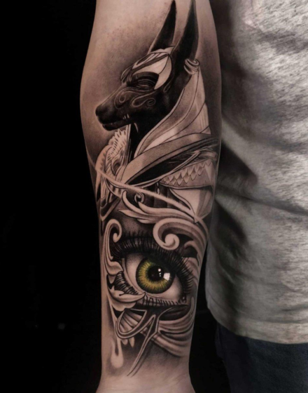 Tattoo of Anubis With an Eye